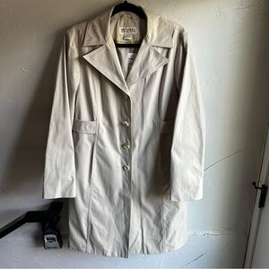 NWT Michael Kors Beige Trenchcoat Sz L Normcore‎ Minimalist Prep Academia Oxford